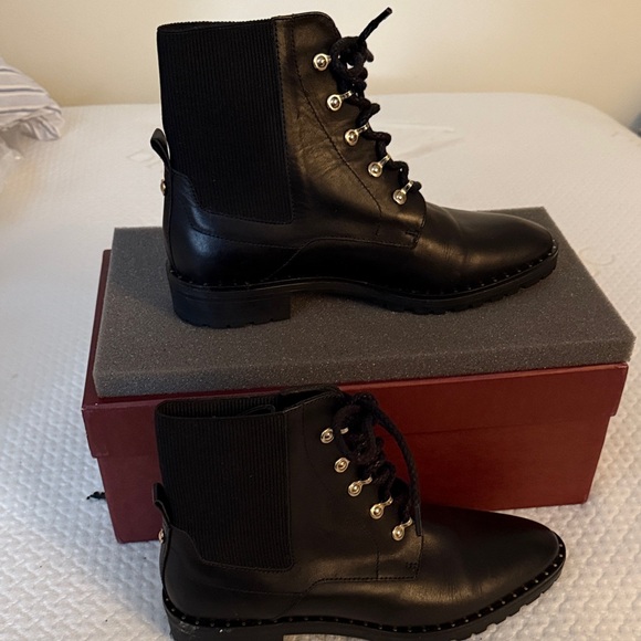 Massimo Dutti Black Lug sole s. 39 stud low boot - Picture 2 of 13